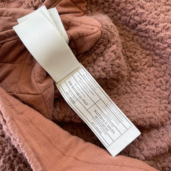 Abercrombie & Fitch Women Sherpa Fleece Pullover Small Brown Quilted Snap Neck - Picture 5 of 8